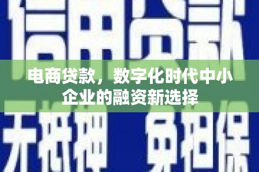 汝州电商贷款，数字化时代中小企业的融资新选择