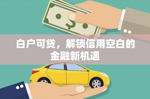 汝州白户可贷，解锁信用空白的金融新机遇