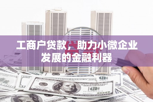汝州工商户贷款，助力小微企业发展的金融利器