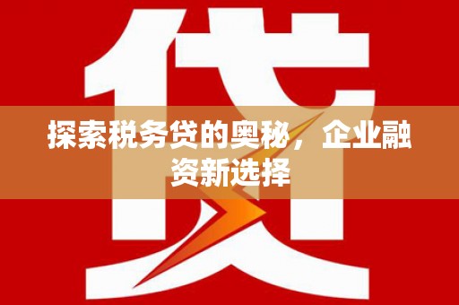 汝州探索税务贷的奥秘，企业融资新选择