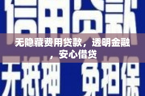 汝州无隐藏费用贷款，透明金融，安心借贷