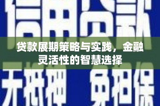汝州贷款展期策略与实践，金融灵活性的智慧选择