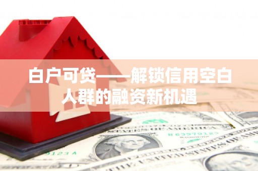 汝州白户可贷——解锁信用空白人群的融资新机遇