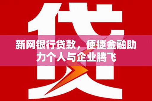 汝州新网银行贷款，便捷金融助力个人与企业腾飞